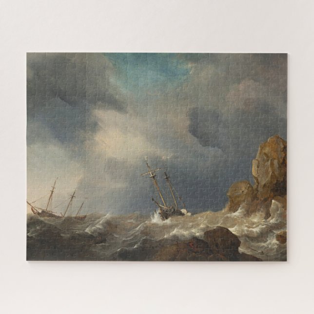 Schiffe in einer Gale von Willem van de Velde the  Puzzle (Horizontal)