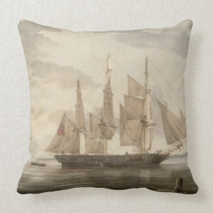 Schiffe in Hafen, 1805 (Öl auf Leinwand) Kissen