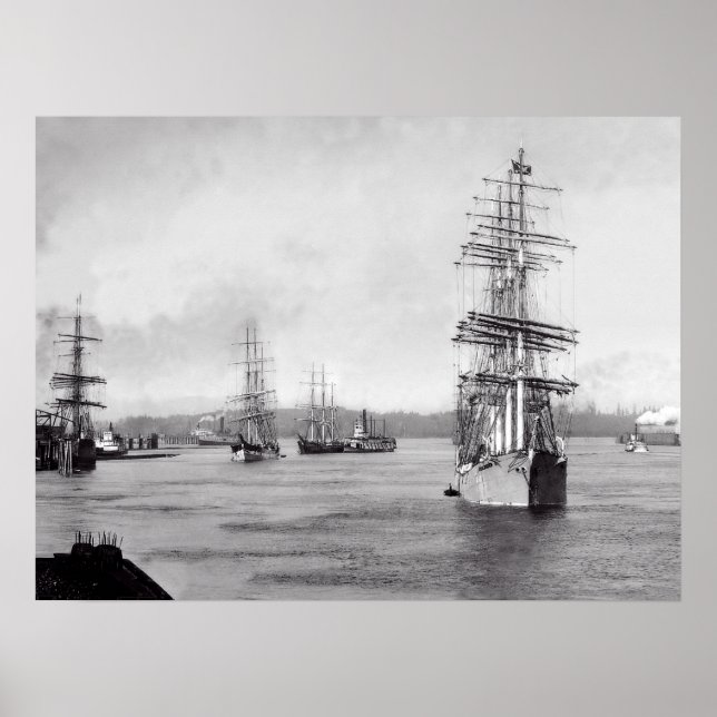 Schiffe in Portland Oregon Poster (Vorne)
