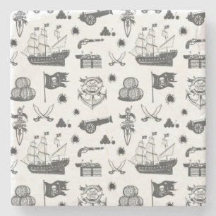 Schiffe, Kanonen, Schwerter, und das Thema Weinpir Steinuntersetzer