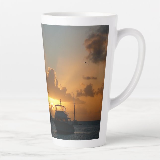 Schiffe und Sonnenuntergang tropische Seascape Milchtasse (Rechts)
