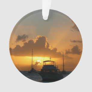 Schiffe und Sonnenuntergang tropische Seascape Ornament