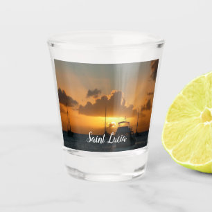 Schiffe und Sonnenuntergang tropische Seascape Schnapsglas