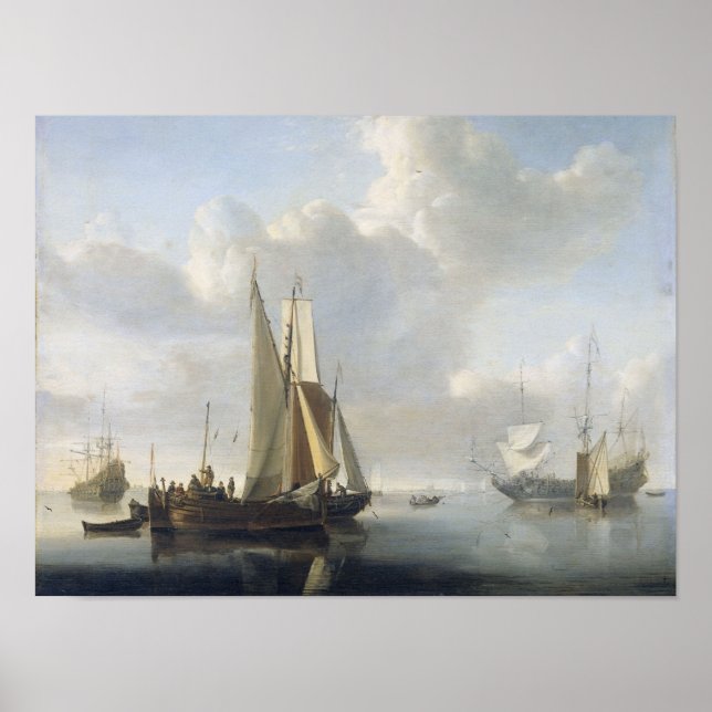 Schiffe vor der Küste, Willem van de Velde (II), Poster (Vorne)