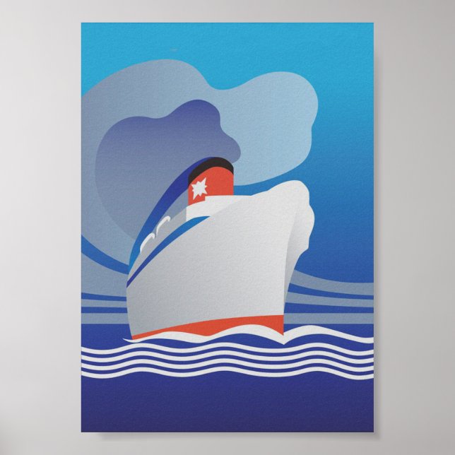 Schifffahrt Art Deco Vintage Poster (Vorne)