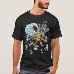 Schifffahrt auf hoher See in Kontrolle der Wellen T-Shirt