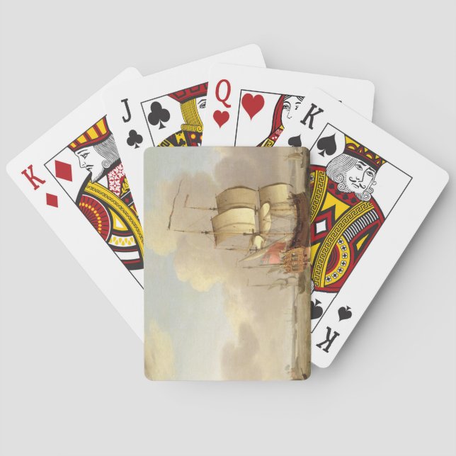 Schifffahrt in der Themse-Mündung, c.1761-66 (Öl a Spielkarten (Rückseite)