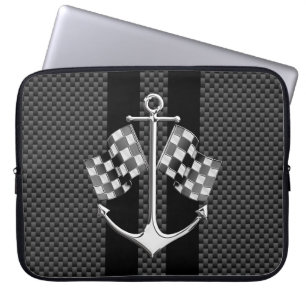 Schifffahrt Nautical Checkered Carbon Fibre Style Laptopschutzhülle
