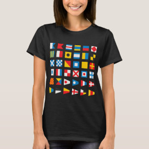 Schifffahrtsflaggen mit internationalen Zahlen T-Shirt