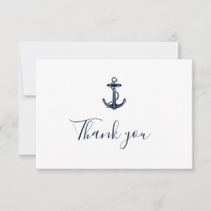Schifffahrtsgesellschaft Nautic Navy Blue Anchor B Dankeskarte