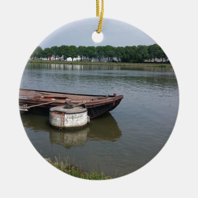 Schifffahrtsschiff, Kajakkanal Keramik Ornament (Vorne)