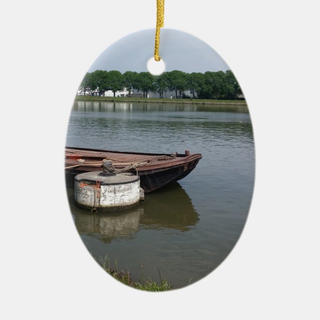 Schifffahrtsschiff, Kajakkanal Keramik Ornament (Vorne)