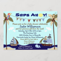 Schiffs-ahoi christliche Baby-Duschen-Einladung
