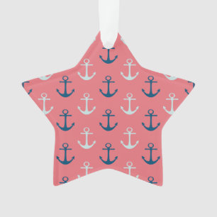 Schiffs-Anker auf Rose Ornament