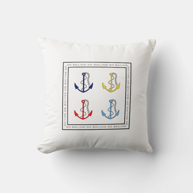 Schiffs-Anker nautisch Kissen (Vorderseite)
