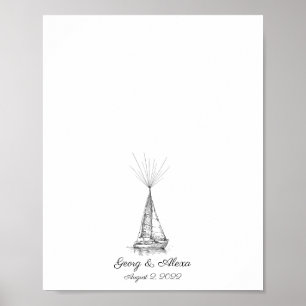 Schiffs-Fingerabdruck-Gästebuch Poster