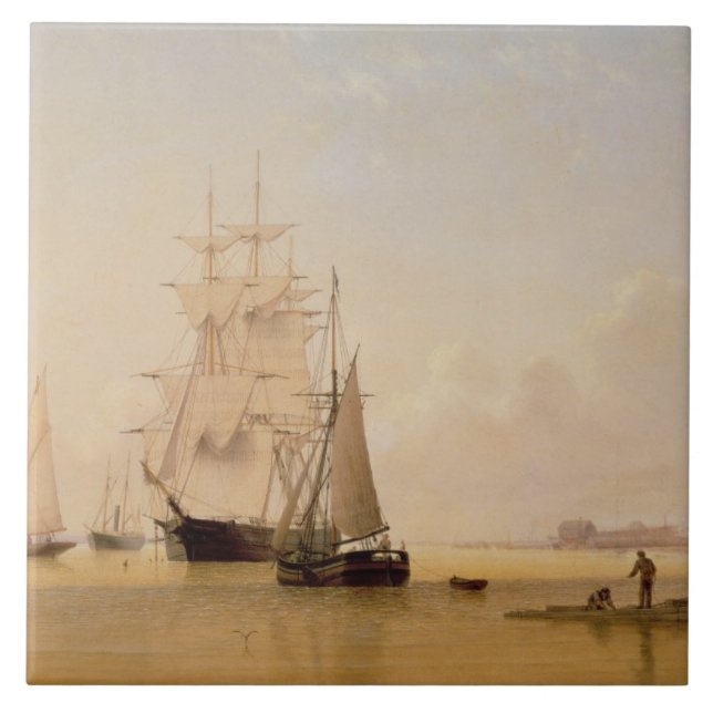 Schiffs-Malerei (Öl auf Leinwand) 2 Fliese (Vorderseite)