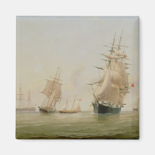 Schiffs-Malerei (Öl auf Leinwand) Magnet