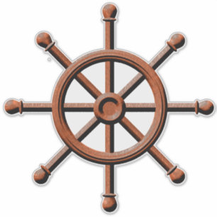 Schiffs-Rad-Helm-Seeentwurf Aufkleber