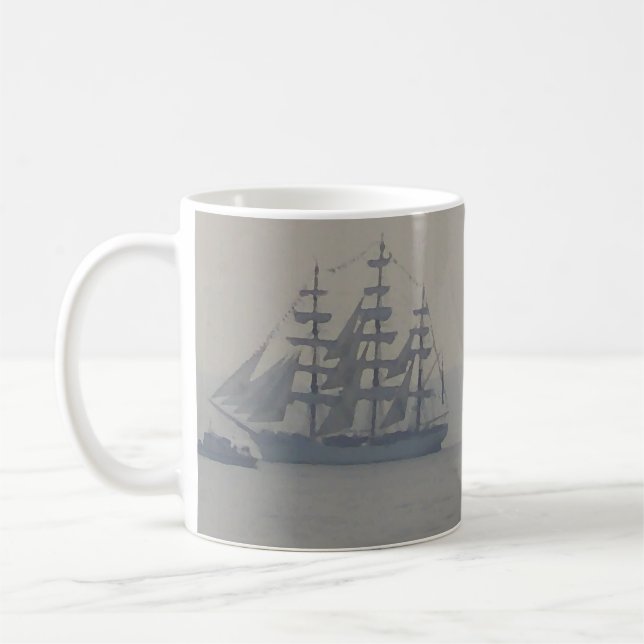 Schiffs-Seemarinesegelboot-Segeln-Tassen Tasse (Links)