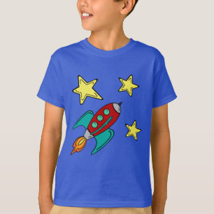 Schiffs-T - Shirt der retro Rakete