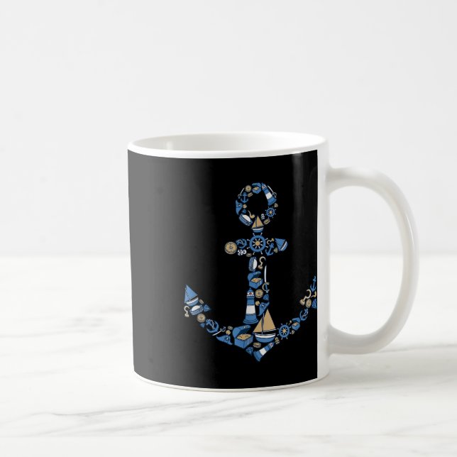 Schiffsanker Nautical _ Sommer Segeln &amp; Bootfa Kaffeetasse (Rechts)