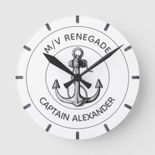 Schiffsanker Powerboot Custom Runde Wanduhr