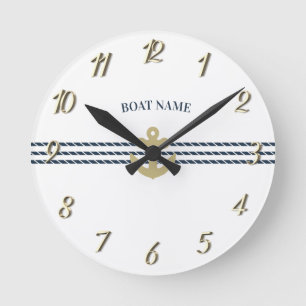 Schiffsanker, Seil Runde Wanduhr