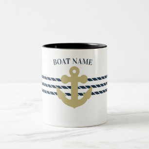 Schiffsanker, Seil Zweifarbige Tasse