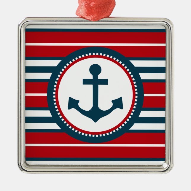 Schiffsdesign Silbernes Ornament (Vorne)