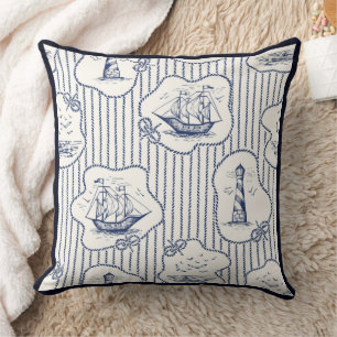 Schiffselementschiff Knots Leuchtturm für Meeresab Kissen