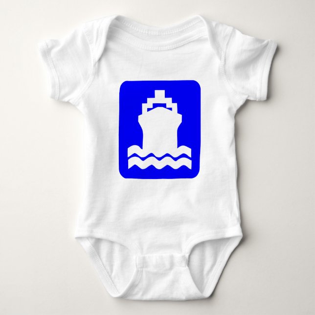 Schiffsform - Blau Baby Strampler (Vorderseite)
