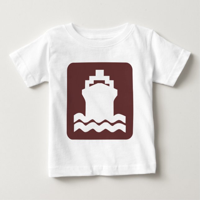 Schiffsform - Dunkelbraun Baby T-shirt (Vorderseite)