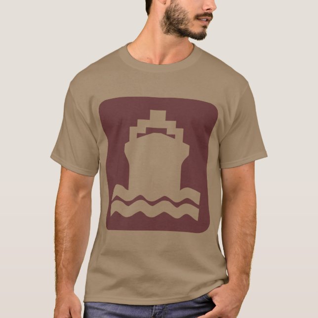 Schiffsform - Dunkelbraun T-Shirt (Vorderseite)