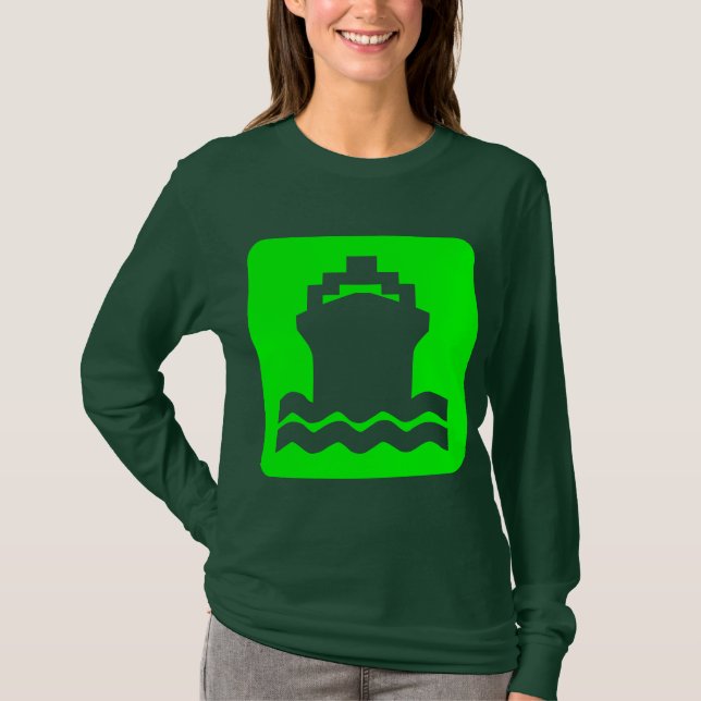 Schiffsform - grün T-Shirt (Vorderseite)