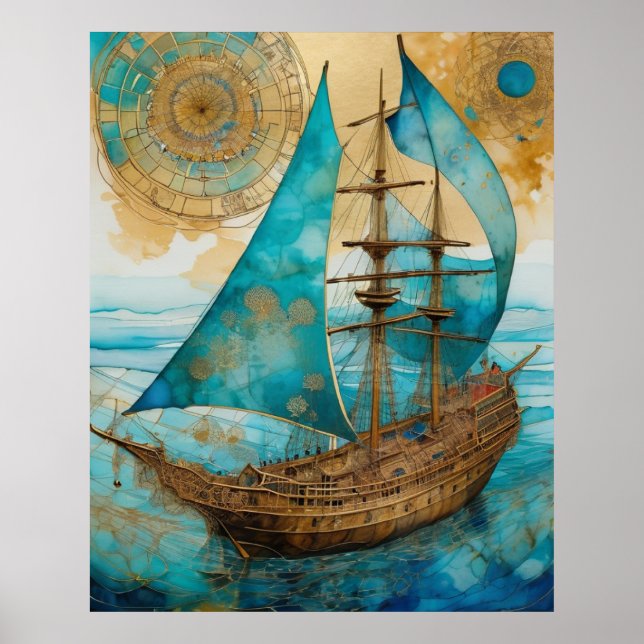 Schiffshänge mit blauem Poster (Vorne)