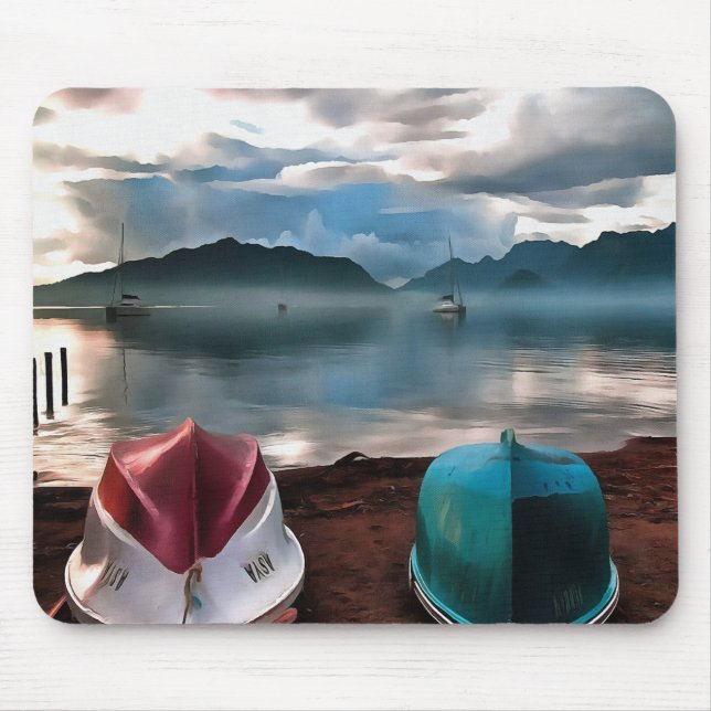 Schiffshügel und Marmaris Winter Seascape Mousepad (Vorne)