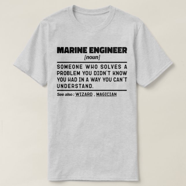 Schiffsingenieur Noun Ocean Engineering Mariner Va T-Shirt (Design vorne)