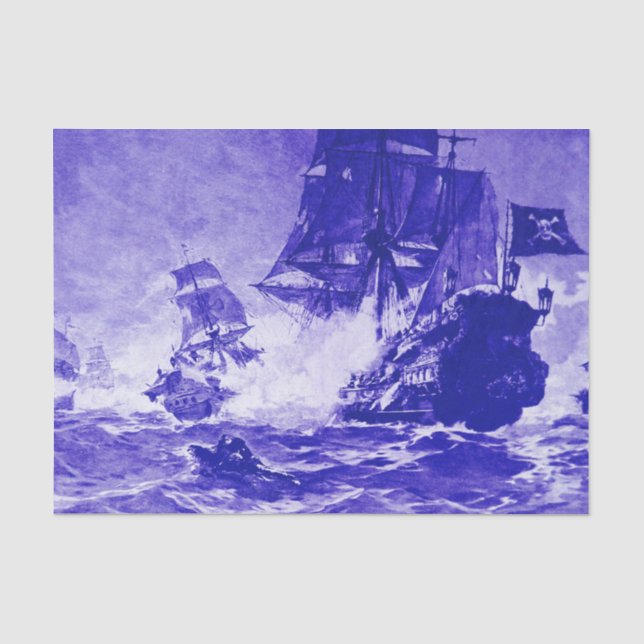 SCHIFFSKAMPF IN blau Seidenpapier (Vorderseite)