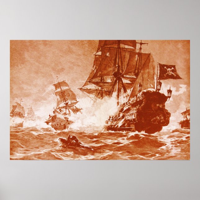 SCHIFFSKAMPF IN BROWN SEPIA POSTER (Vorne)