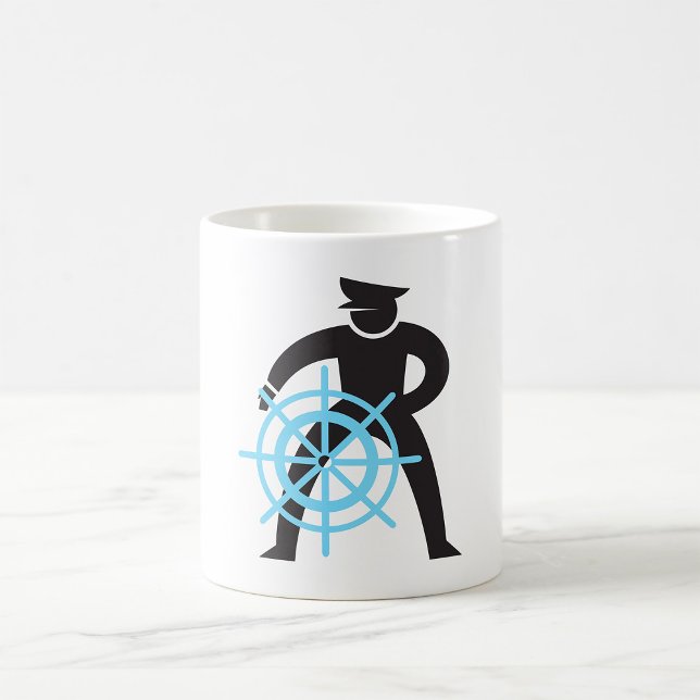 Schiffskapitän am Helm Kaffeetasse (Von Creator hochgeladen)