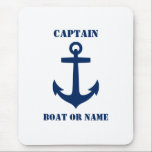 Schiffskapitän der Nautic Classic Anchor oder Mari Mousepad<br><div class="desc">Nautical Classic Anchor Kapitän Ihr Personalisierter Name oder Bootsname Mouse Pad.</div>