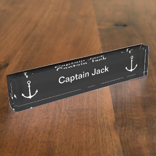 Schiffskapitän Desk Plaque Anchor Design Namensplakette