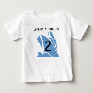 Schiffskapitän Individualisierbares 2. Geburtstags Baby T-shirt