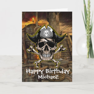 Schiffskapitän Pirate Skull Cross Bones Ship Card Karte