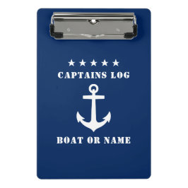 Schiffskapitän protokollieren klassische Ankerstar Mini Klemmbrett