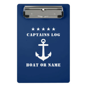 Schiffskapitän protokollieren klassische Ankerstar Mini Klemmbrett