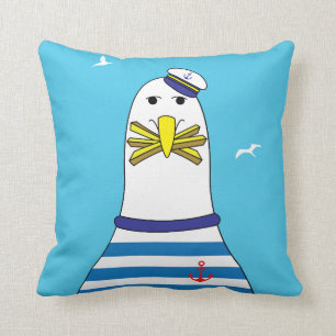 Schiffskapitän Sailor Seagull Cartoon Charakter Kissen