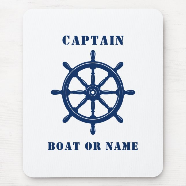 Schiffskapitän und -boote oder Marine Mousepad (Vorne)