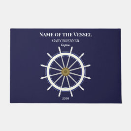 Schiffskapitän und Jahres-Schiffsklappe Fußmatte
